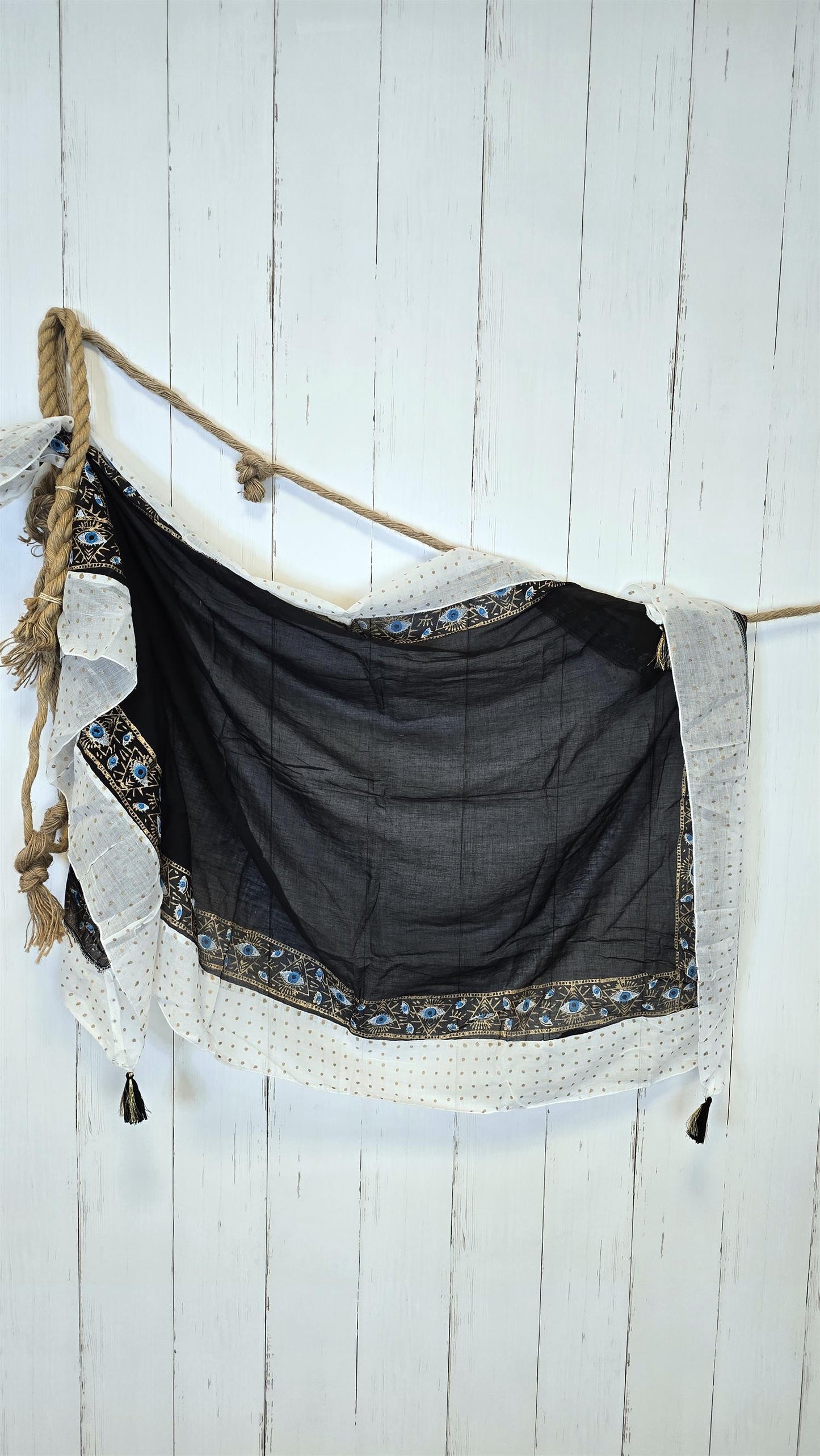 Sussie skjerf svart/hvit