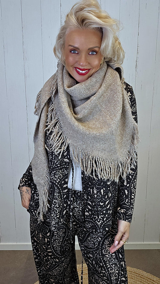 Mayen trekant skjerf beige