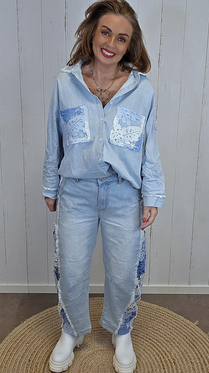 Trixy jeans med blonder