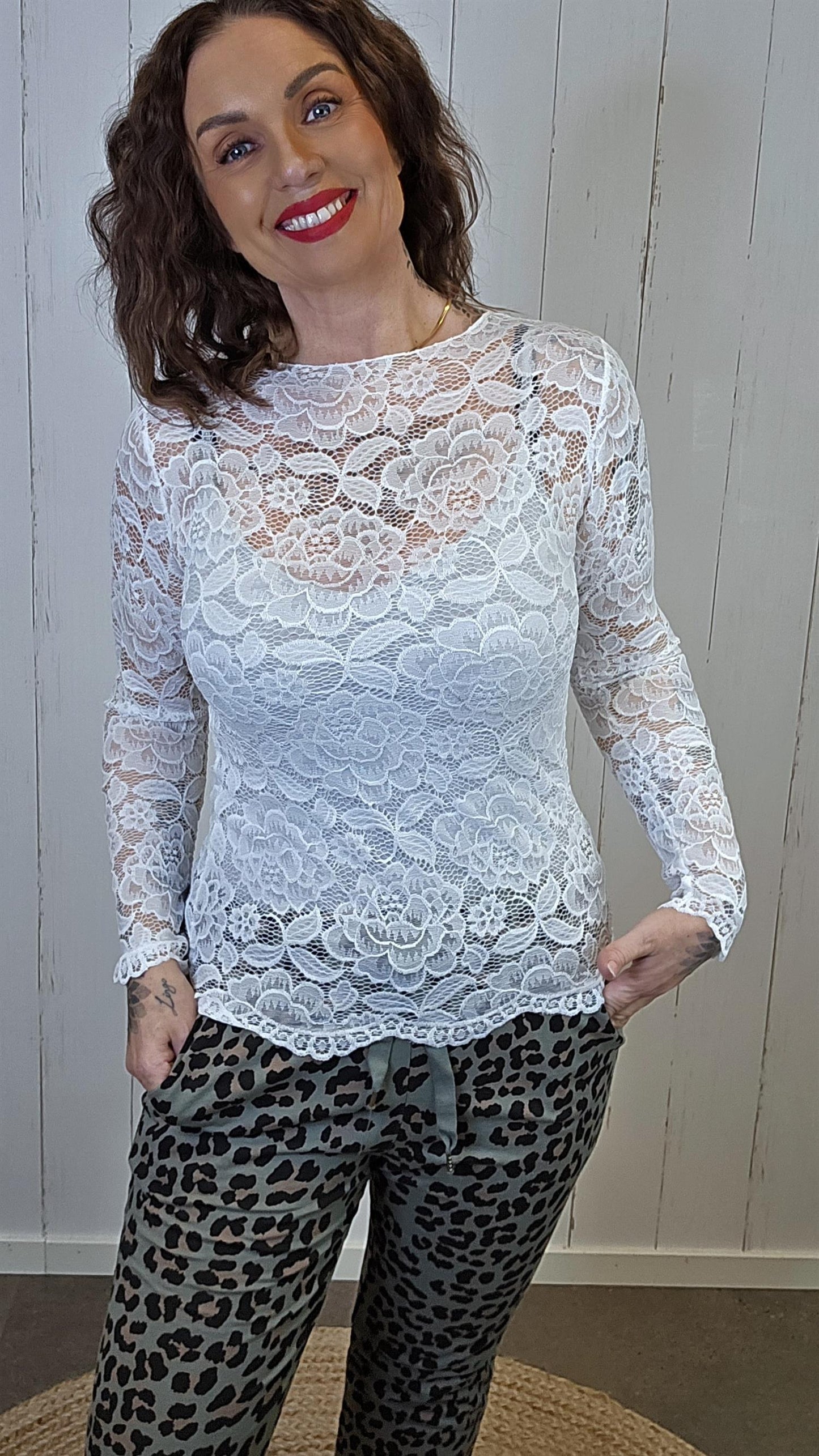 Sofie blondetopp hvit