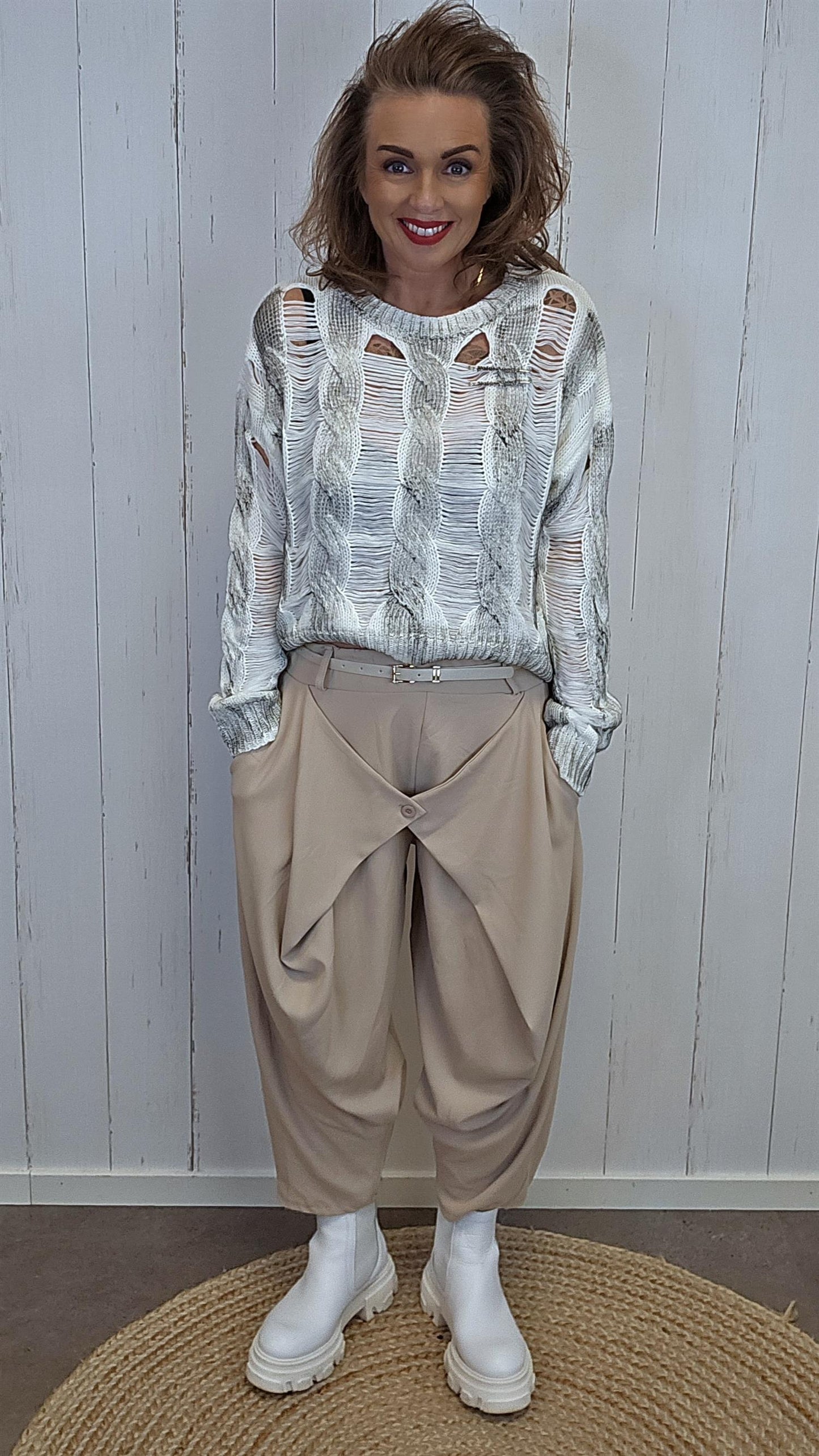 Sofie wrap bukse beige