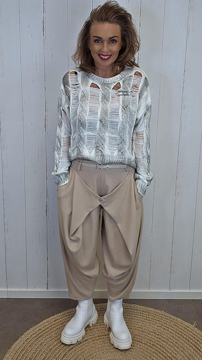 Sofie wrap bukse beige