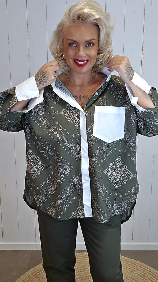 Sofia bandana skjorte kaki