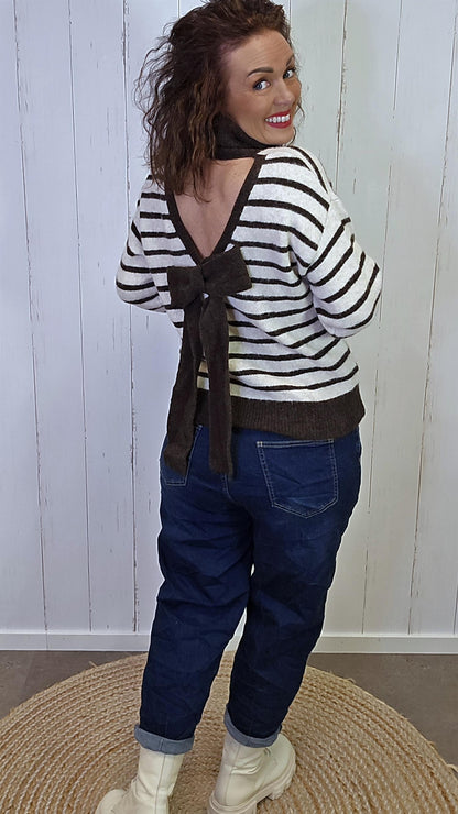 Emma To-i-én Genser Brunstripet