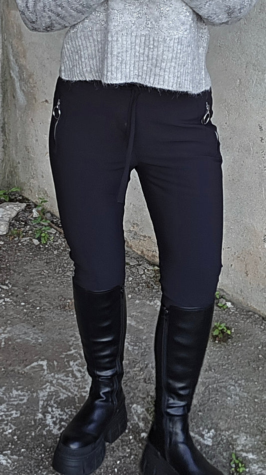 Anna skinny fit pant technical jersey black