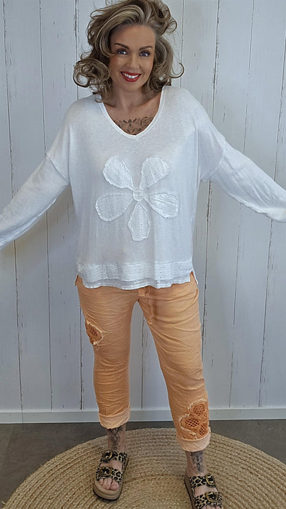 Ava topp blomst hvit