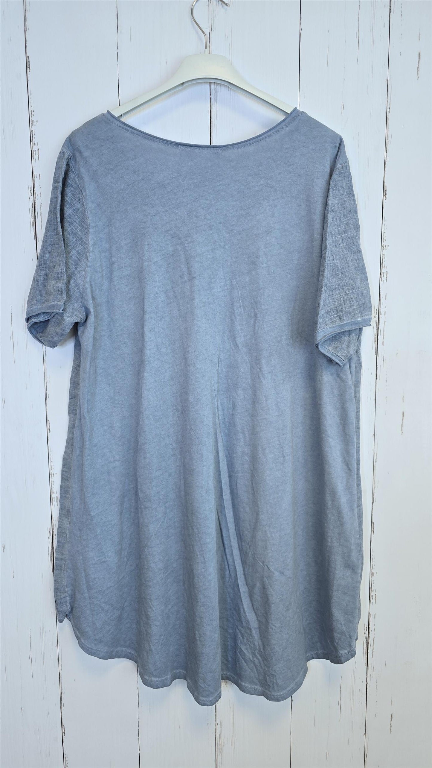 Bella lin- og bomullstopp denimblå