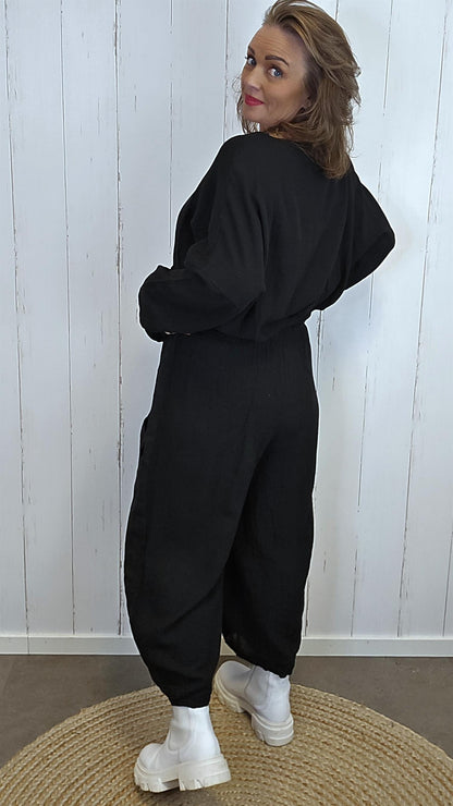 Becky baggy bukse svart