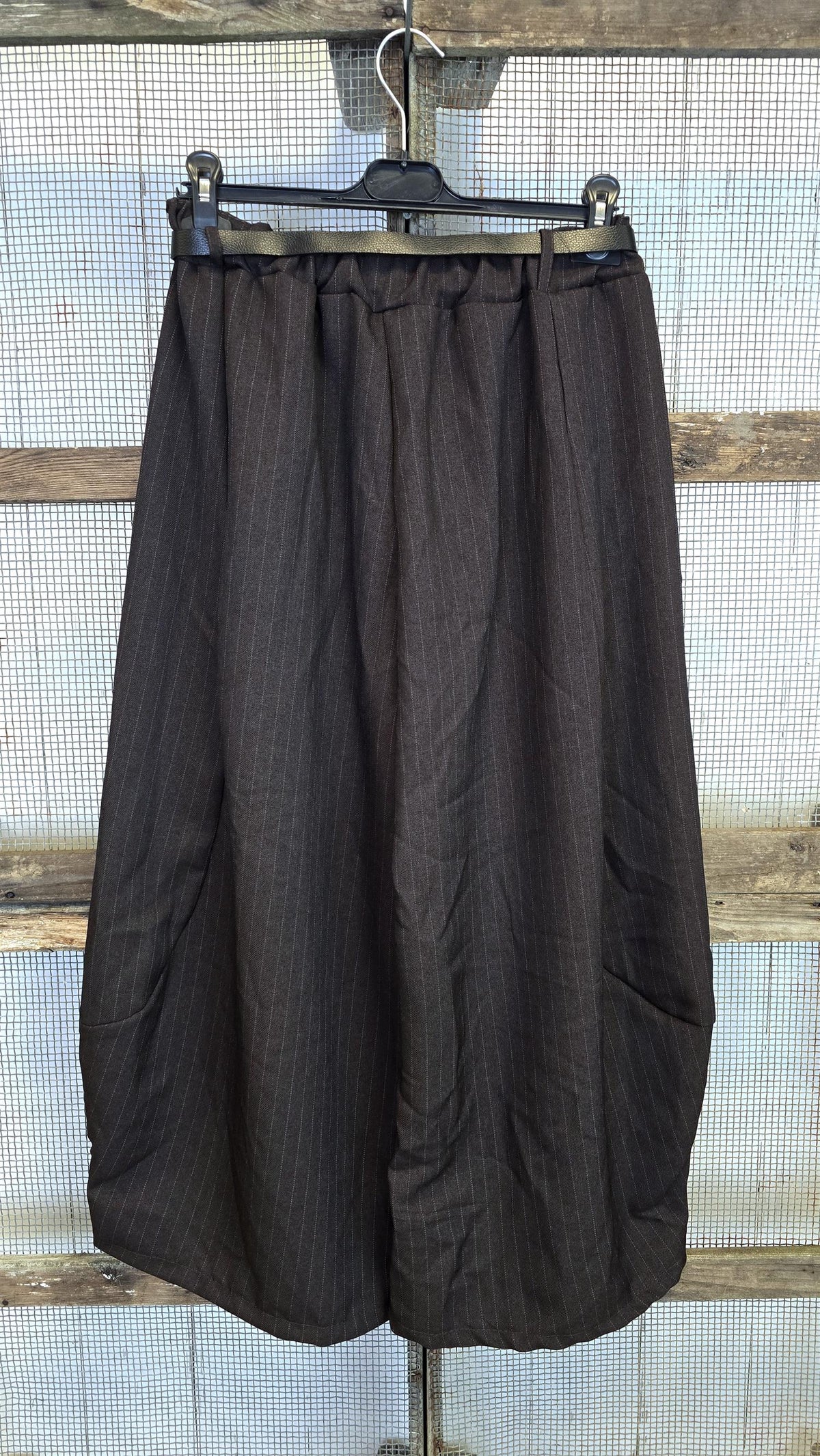 Alba pinstripe dressbukse brun