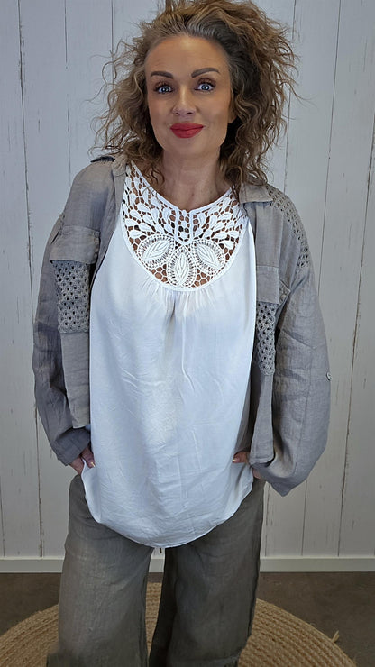 Julia blondetopp hvit