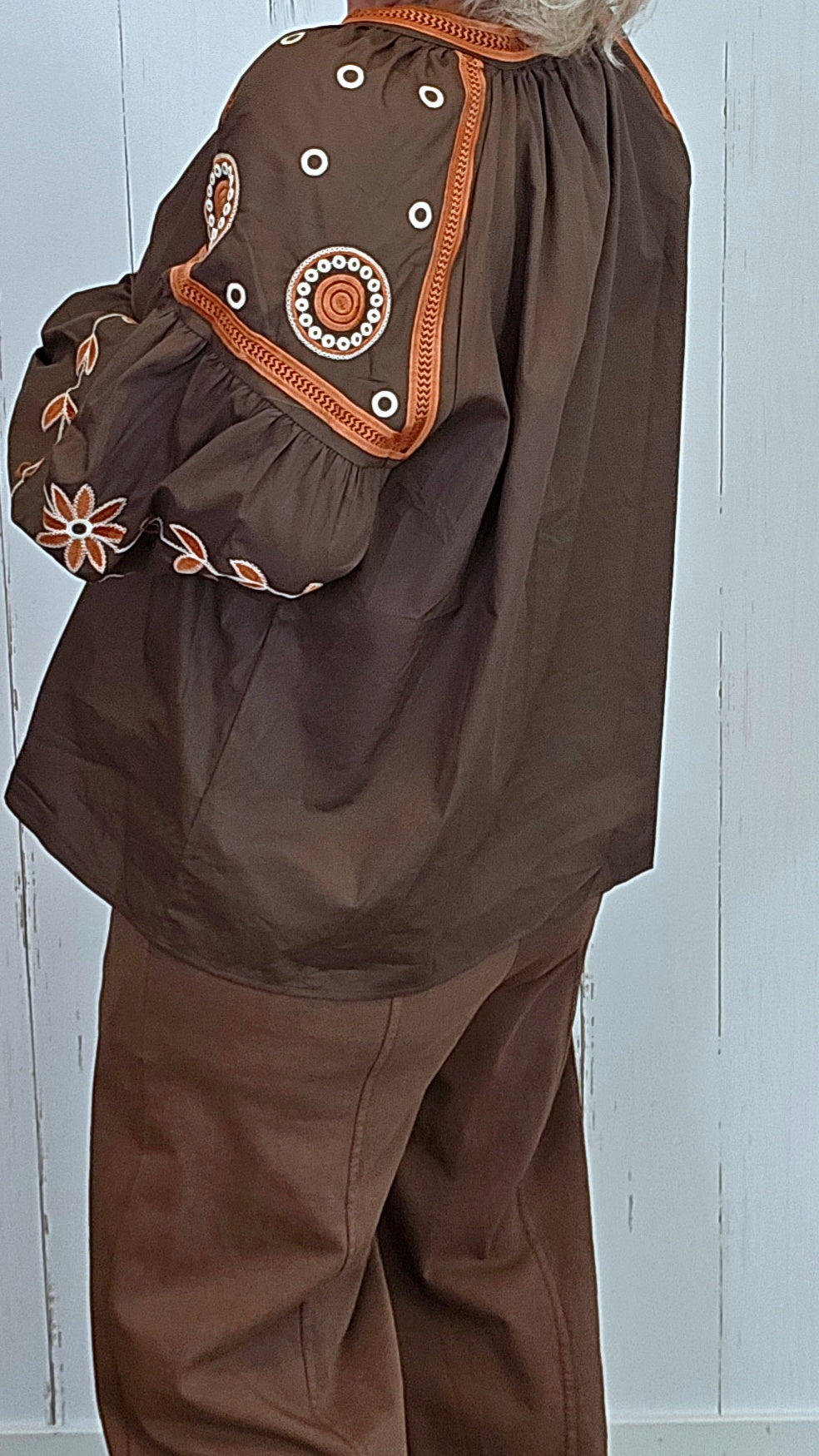 Boho bluse brun
