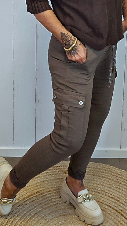 Mia cargo bukse brun
