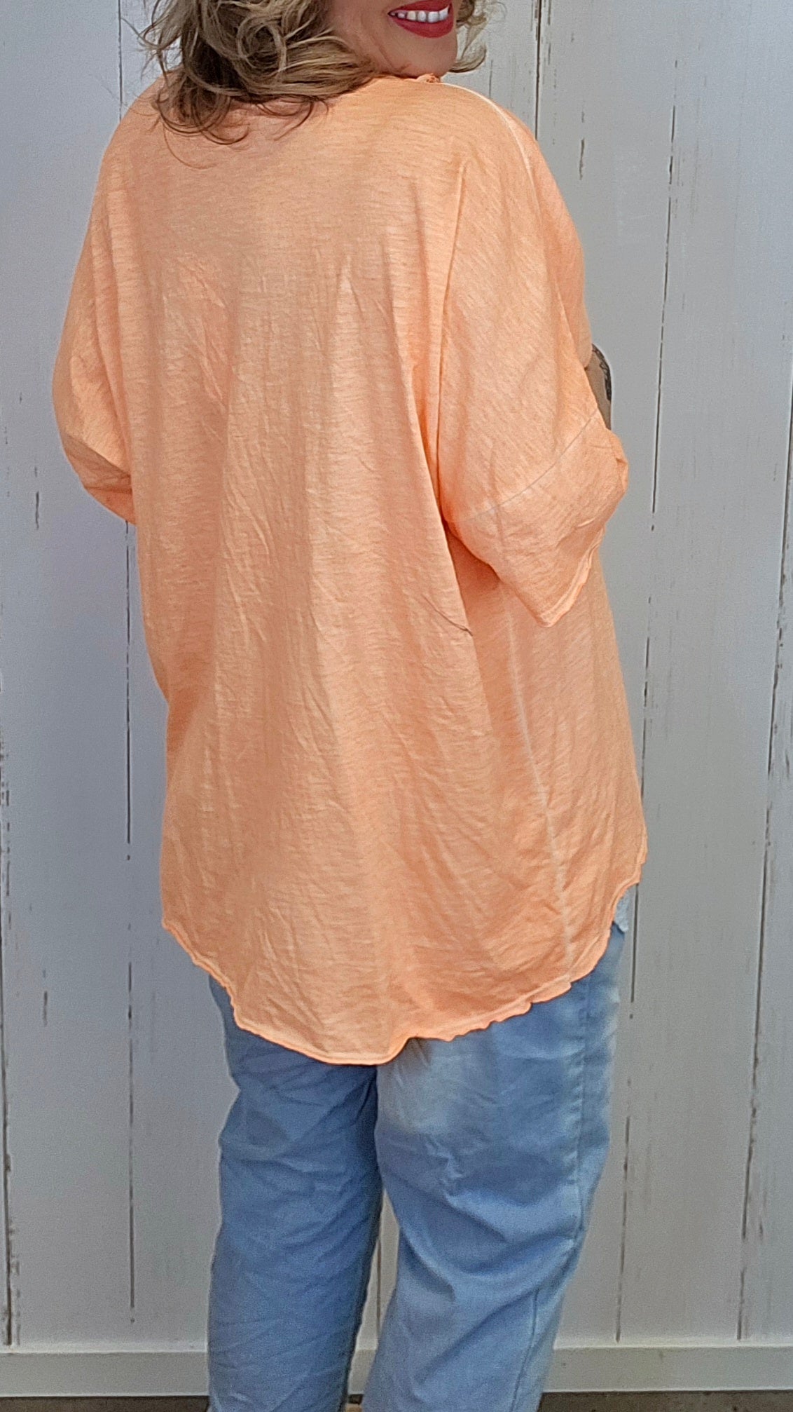 Carla shimmer topp orange