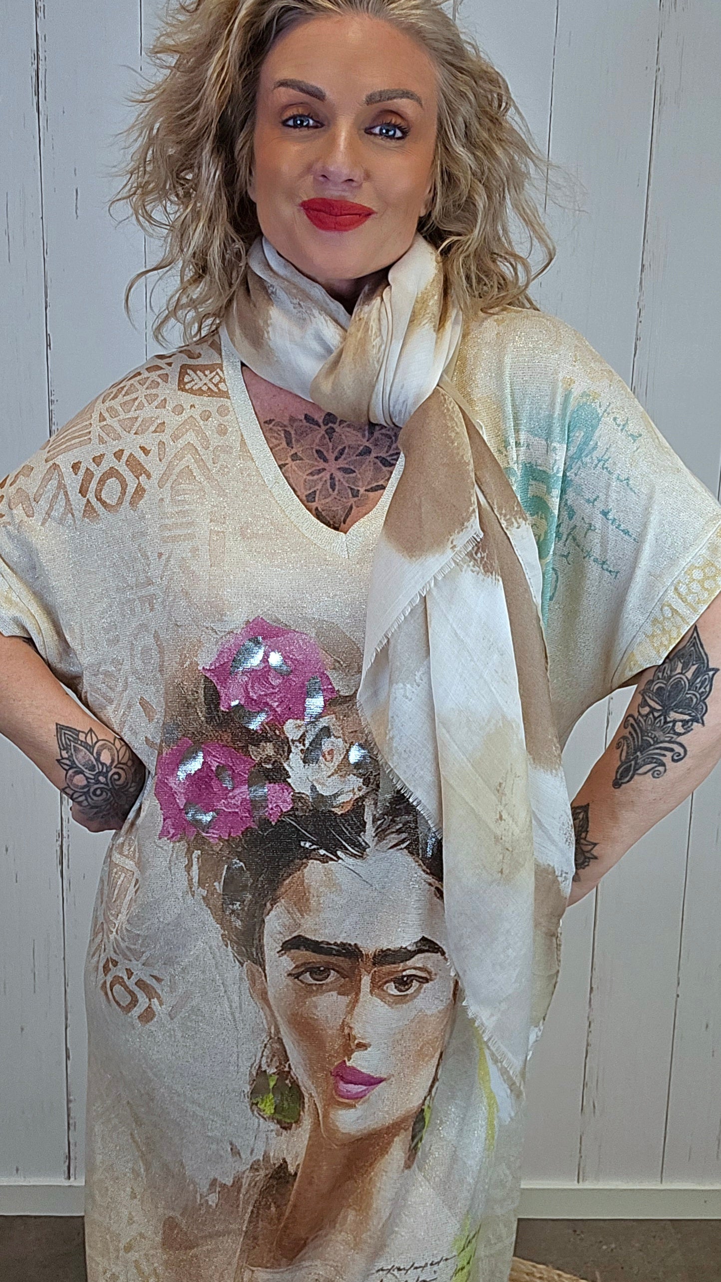 Aurora skjerf beige