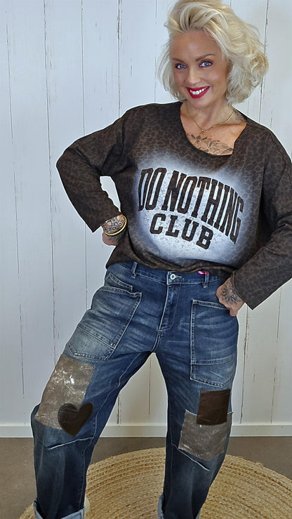 Kristiane barrel jeans med patches