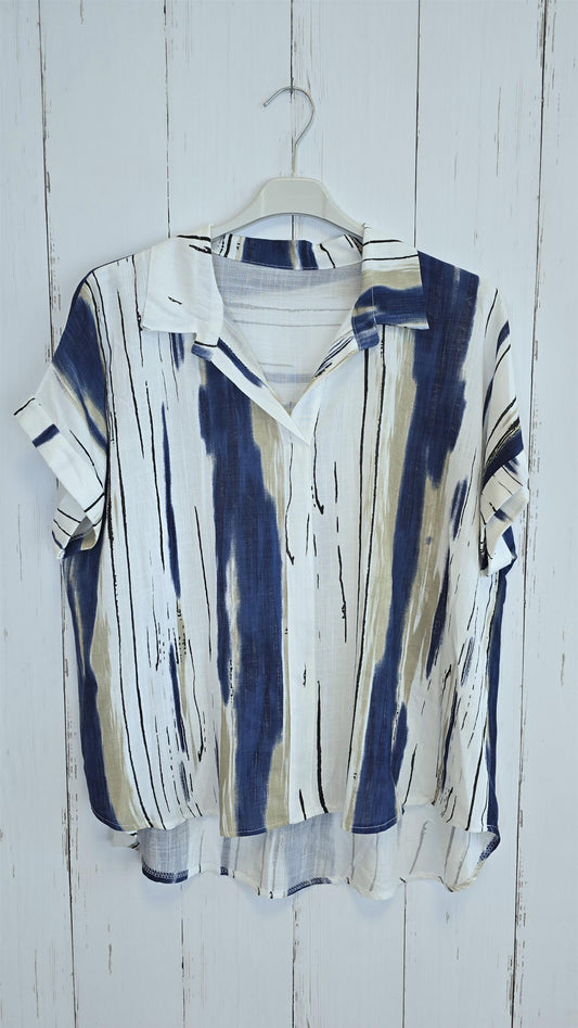 Eirin bluse med abstrakt mønster