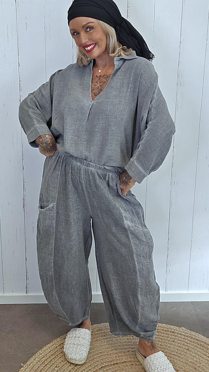 Becky baggy bukse grå