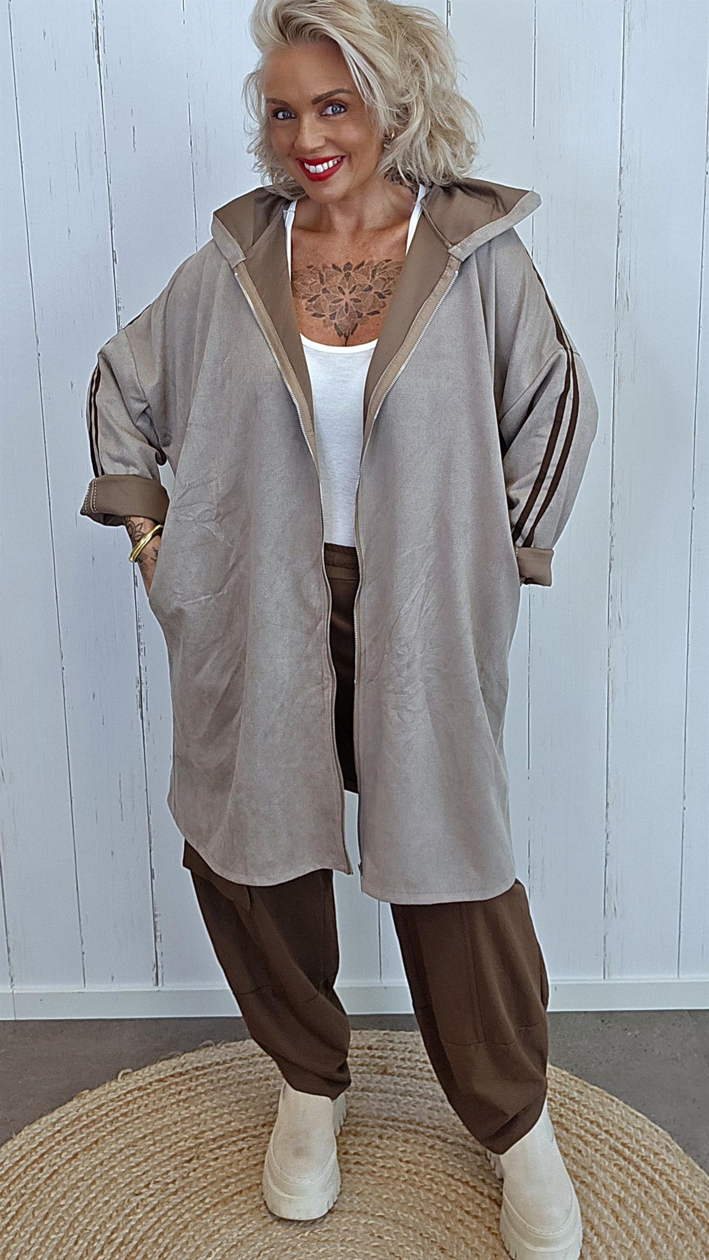 Tina hettejakke Taupe