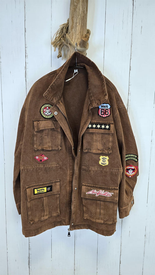 Molly patchjakke brun