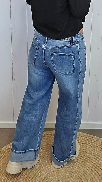 Sienna superstretch jeans med vide ben
