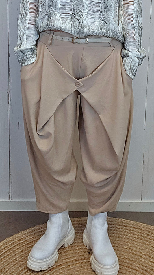 Sofie wrap bukse beige