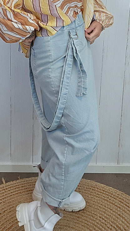 Katty harem bukse blek denim