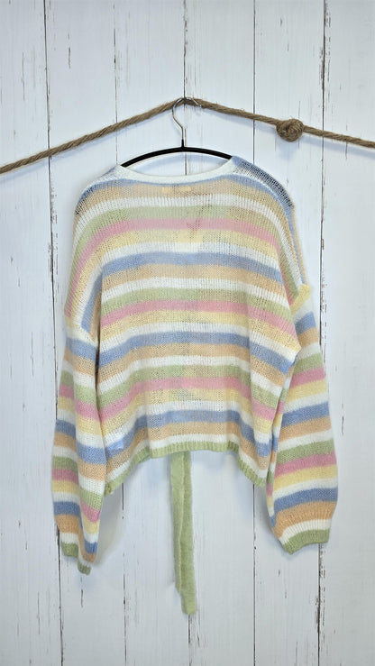 Zelda pastellstripet cardigan
