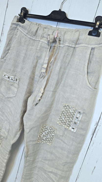 Nora linbukse beige