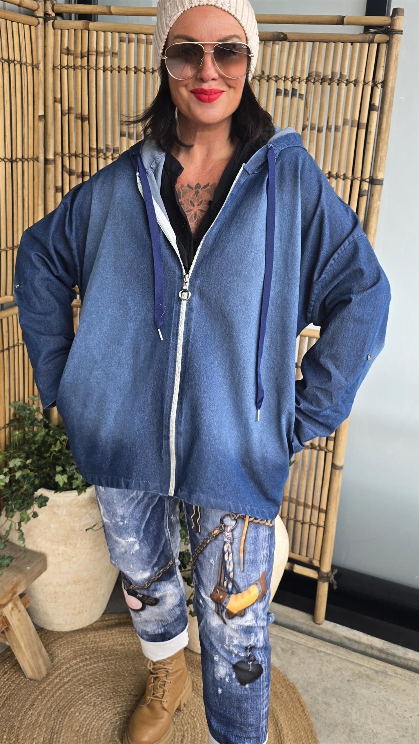 Izzy denim hettejakke