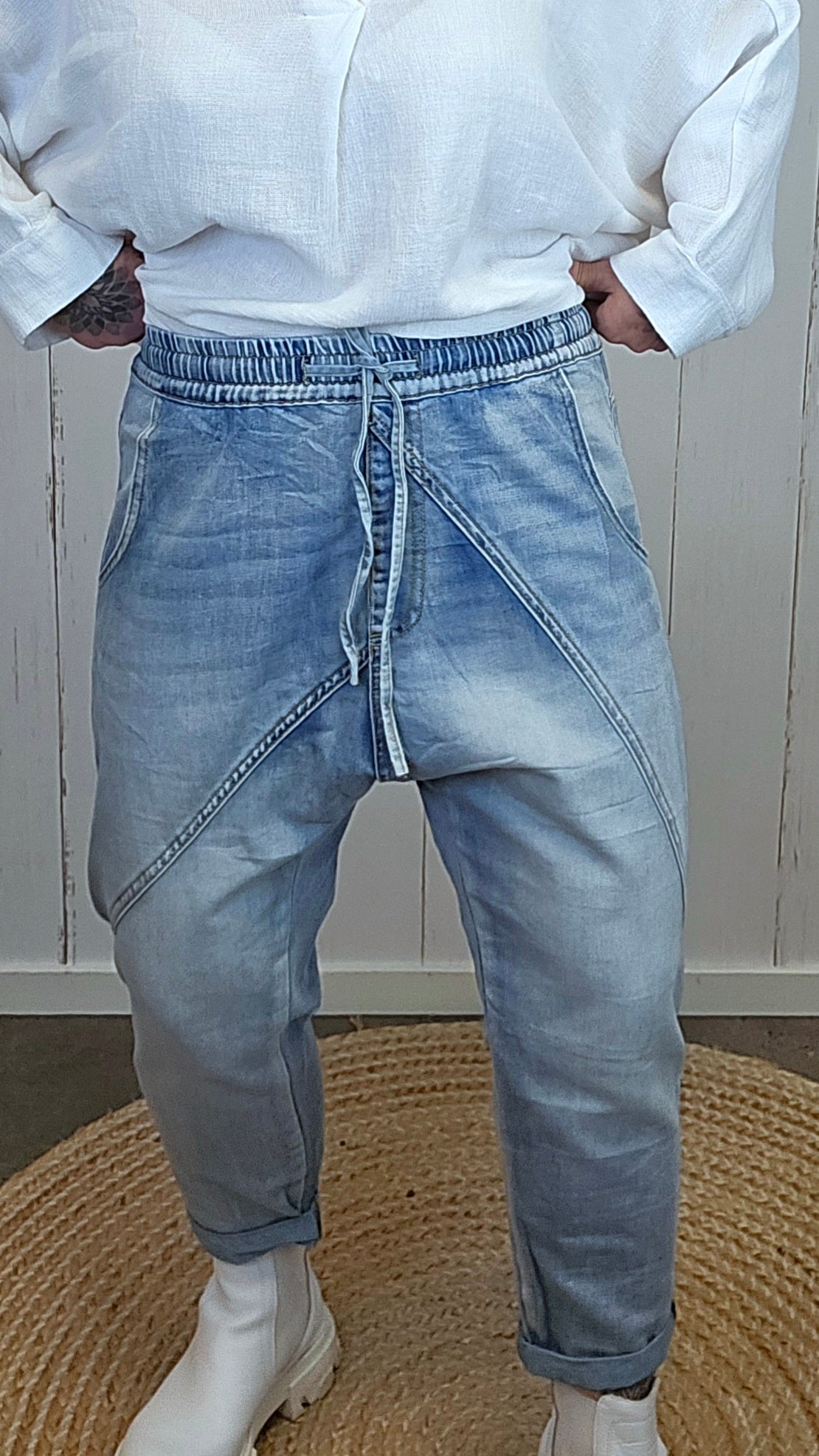 Gina denimlook-bukse