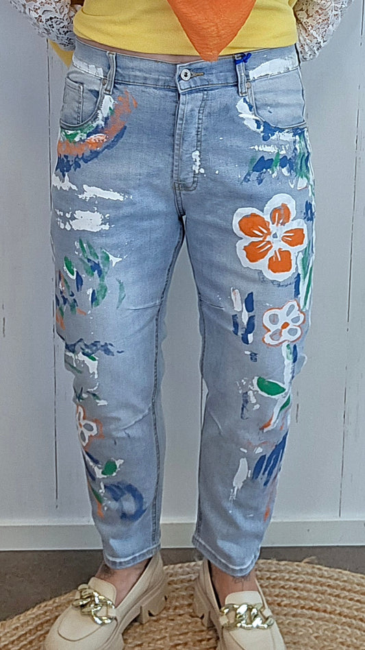 Stacy jeans med trykk