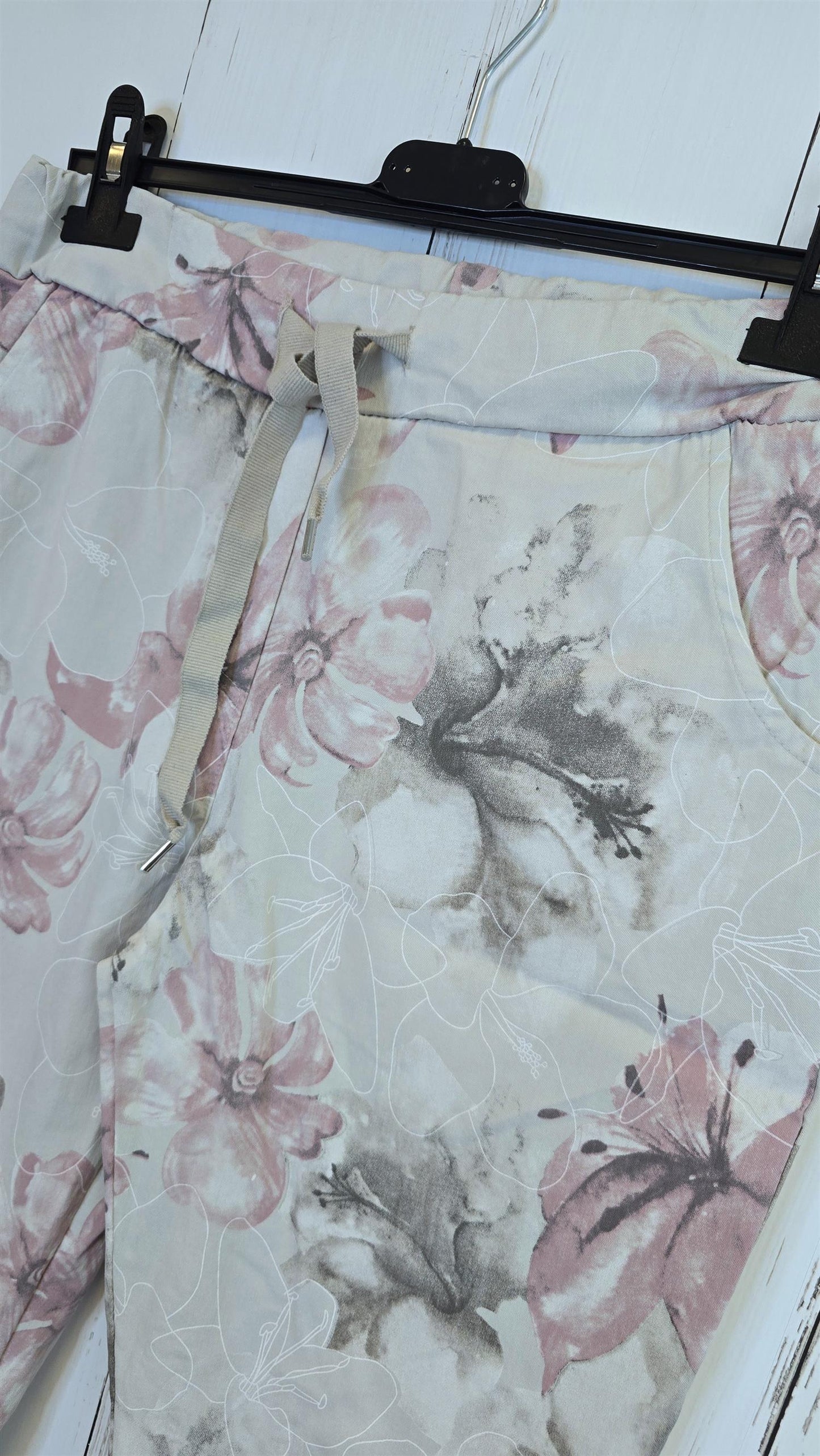 Camilla blomsterbukse beige