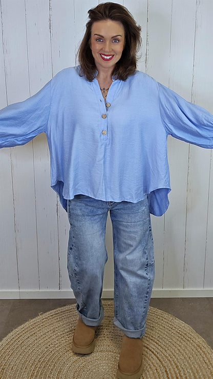 Sara Viskosebluse Blå