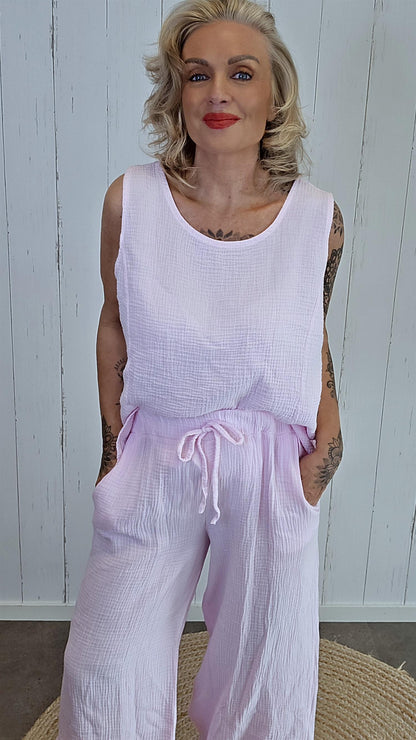 Cotton Gauze sett rosa