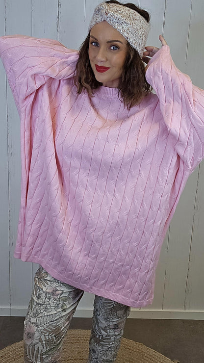 Emilie strikkegenser rosa