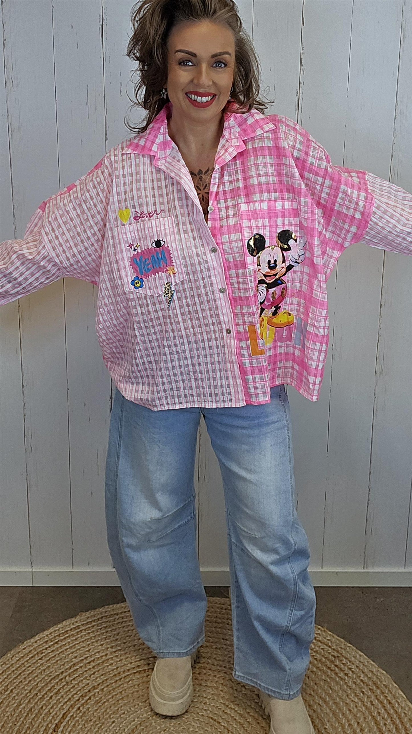 Linda rutete skjorte rosa