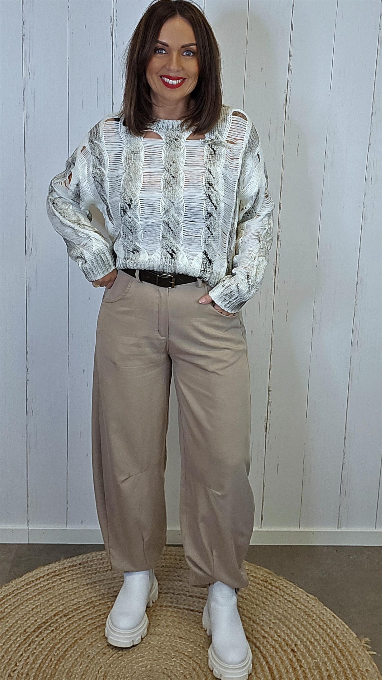 Tilda bukse mørk beige