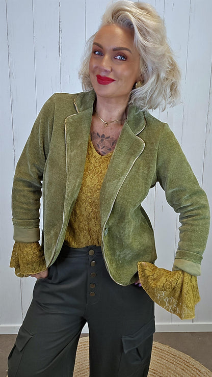 Selma cord blazer grønn
