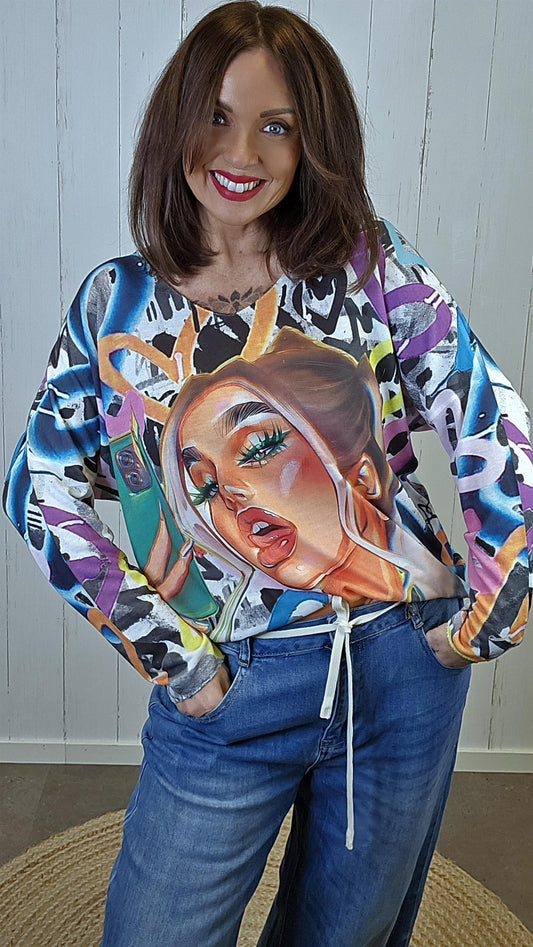 Jasmine printtopp multicolor