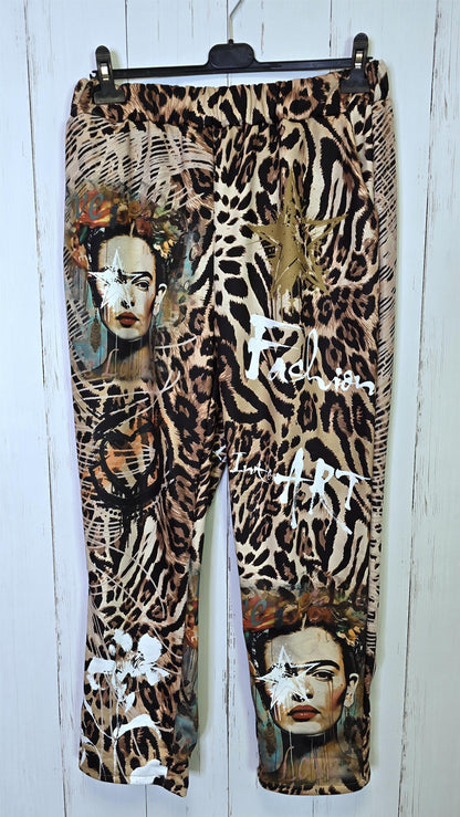 Frida bukse med leopardmønster