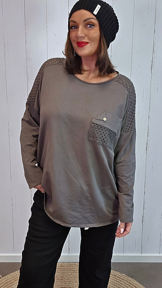 Elena topp taupe