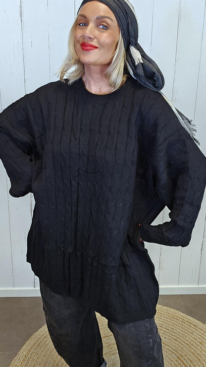 Emilie strikkegenser svart