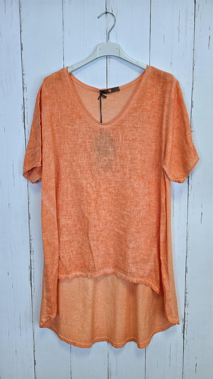 Bella lin- og bomullstopp oransje