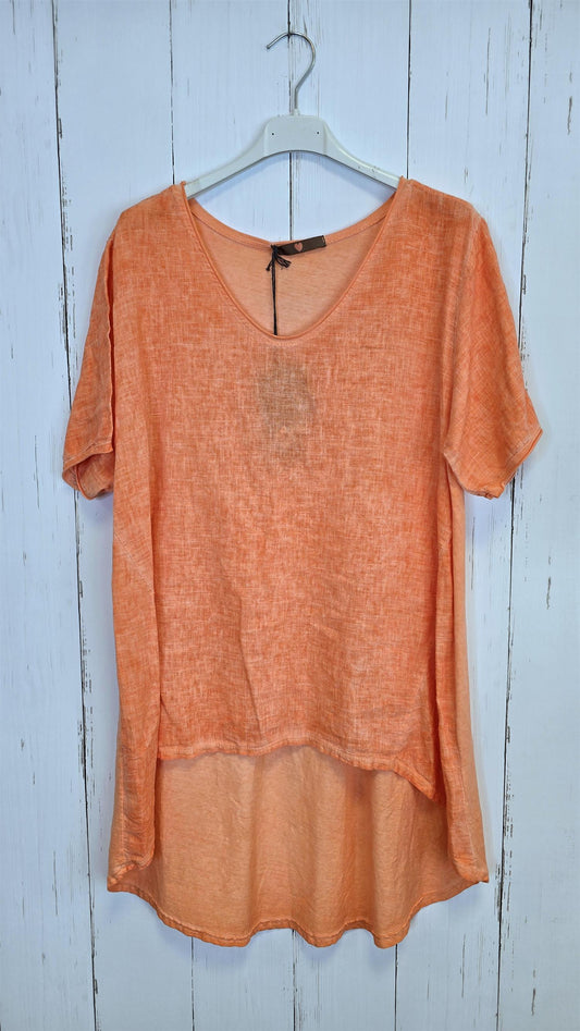 Bella lin- og bomullstopp oransje