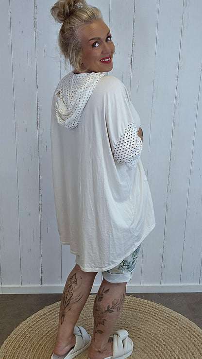 Amour Topp med Hette beige