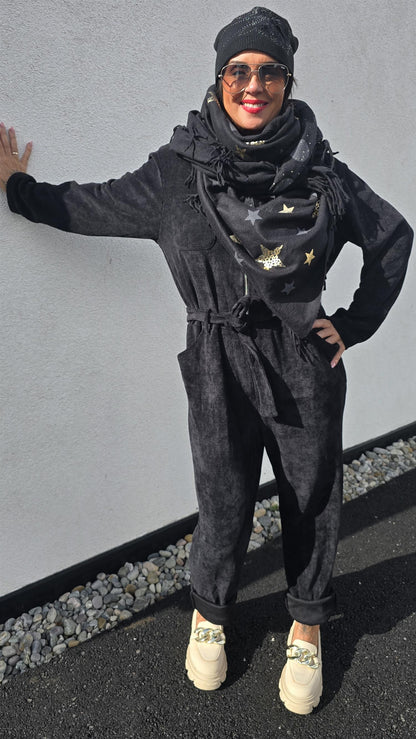 Minicord jumpsuite svart