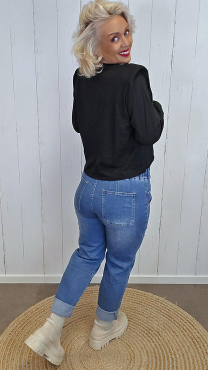 Vega jeans med doble skrålommer blå