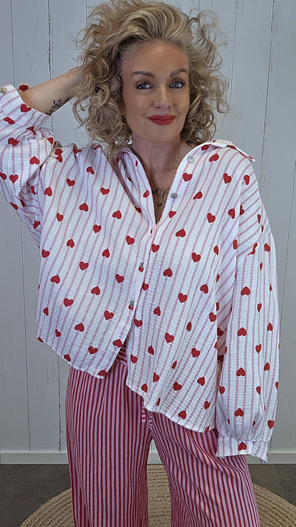 Alma hjerteskjorte rosa