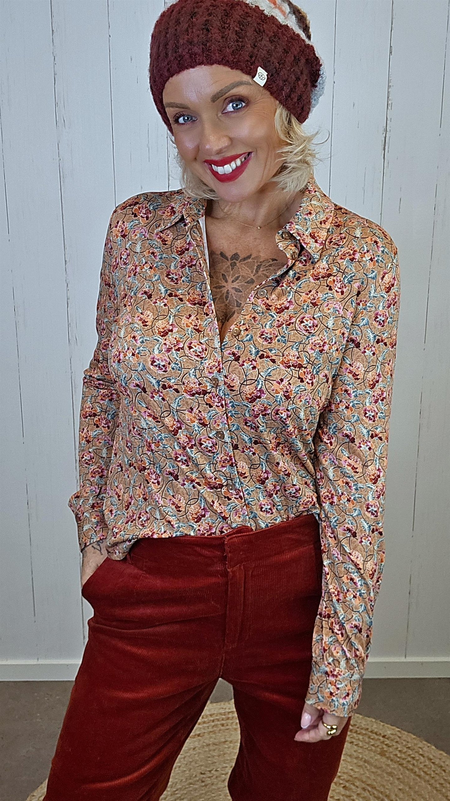 Pia floral skjorte