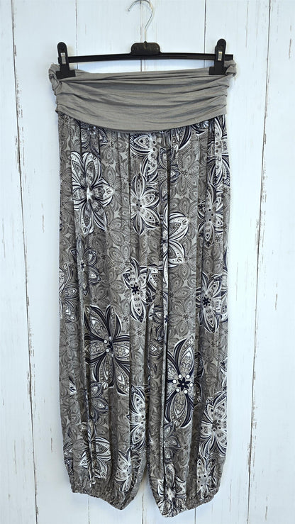 Jasmine bukse med print taupe